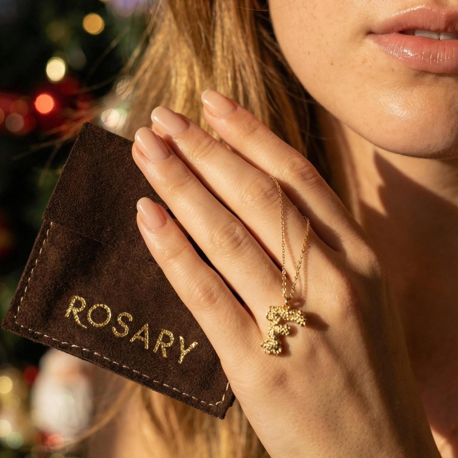 Rosary Initial Necklace view 2